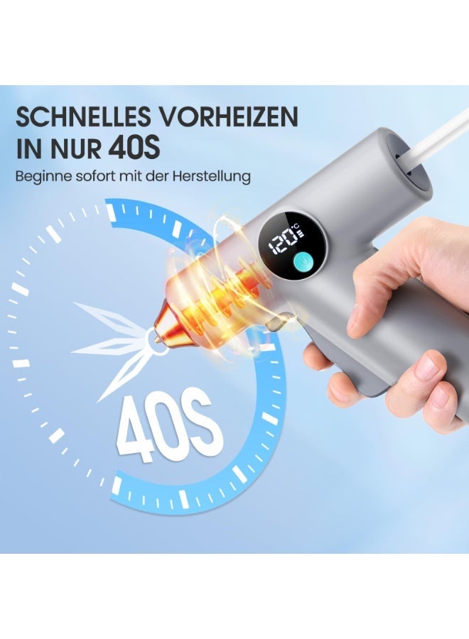 أوشيما بندقية الغراء الساخنة ، التدفئة السريعة اللاسلكية مع 22 قطعة من عصا الغراء الساخنة ، 7 مم ، شحن النوع C للهدايا ، المدرسة ، DIY ، الحرف اليدوية والإصلاحات في المنزل والمكتب ، الأسلحة الحرف اليدوية / الفنون DIY / البطاقة / البلاستيك / الخشب - Image 2